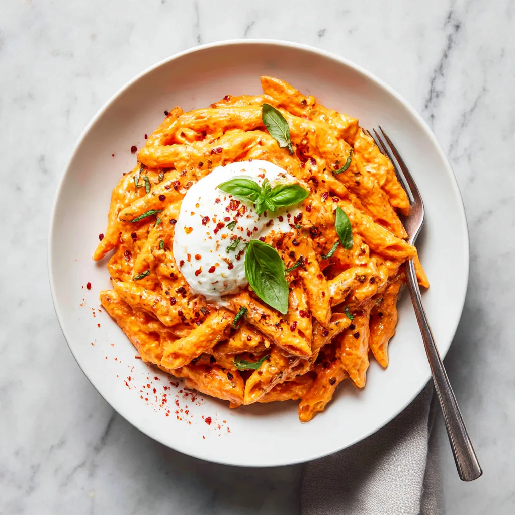 Spicy Vodka Pasta with Creamy Burrata: The Ultimate Comfort Dish with a Kick 🔥🍝