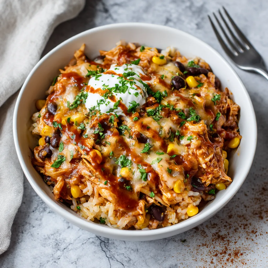 smothered chicken enchilada bowl, chicken enchilada bowl recipe