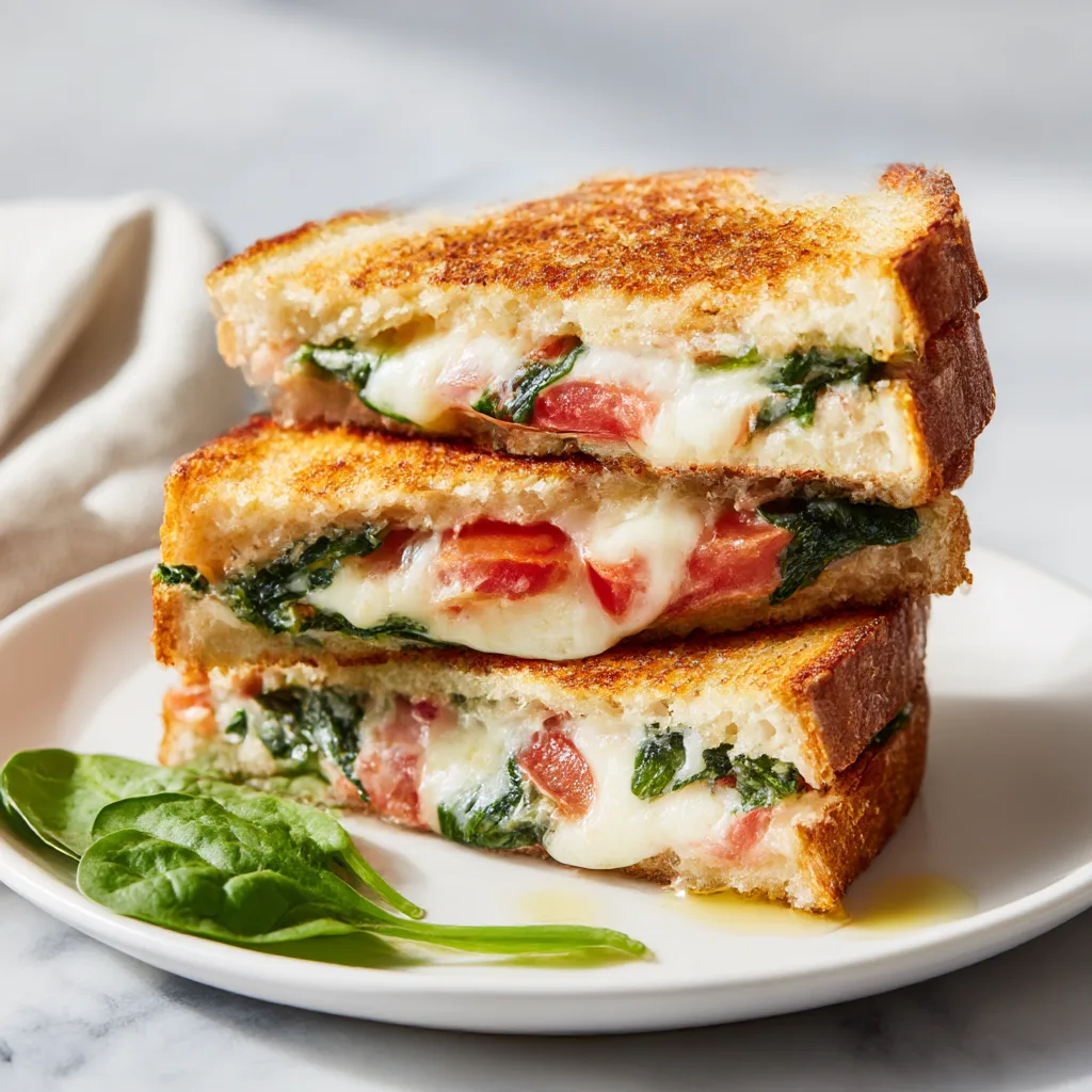 Crispy Spinach & Tomato Grilled Cheese – The Ultimate Gourmet Comfort Sandwich