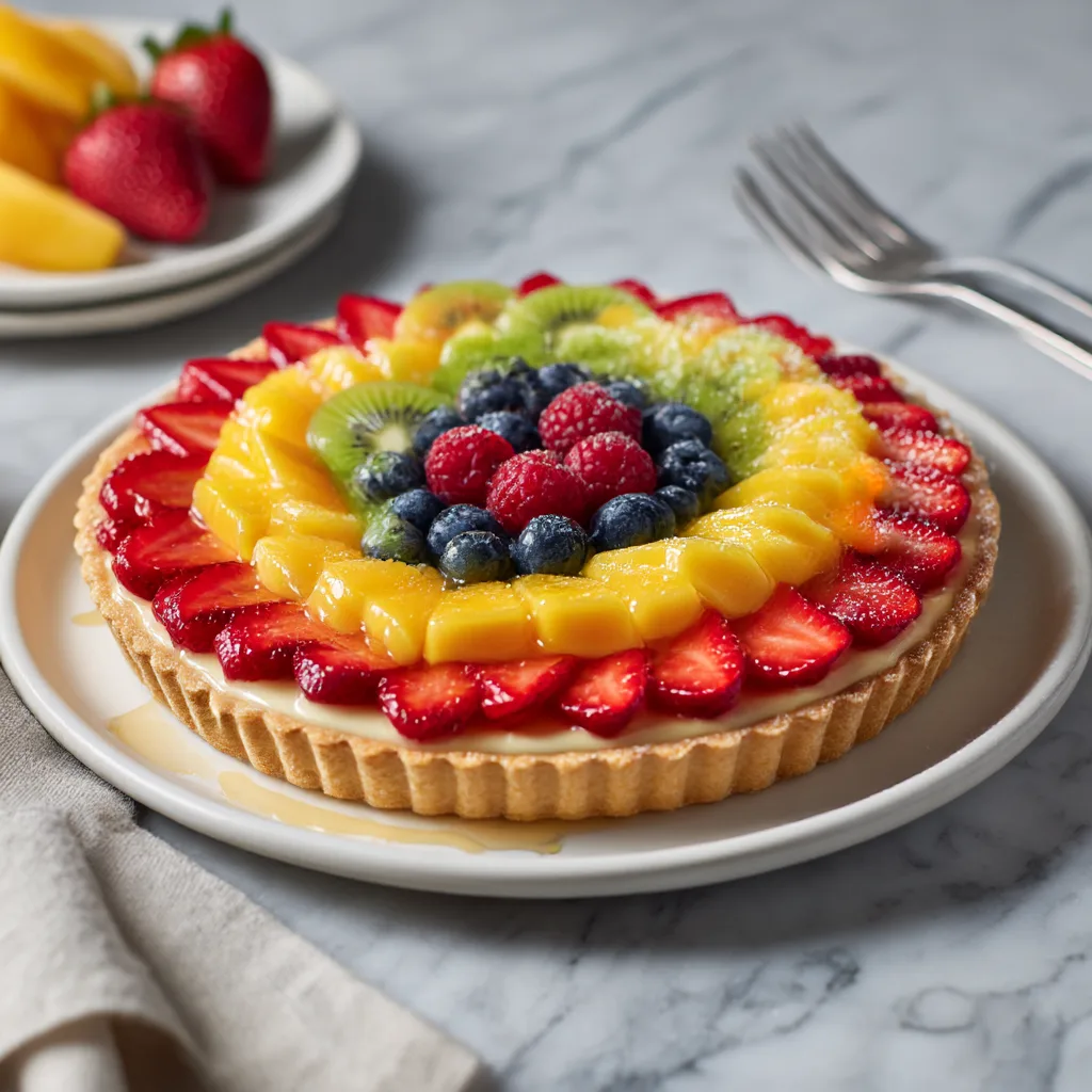 Best Rainbow Fruit Tart Recipe | Easy & Creamy