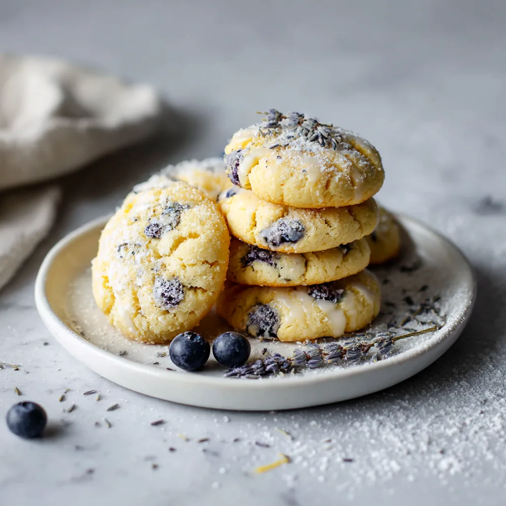 Buttery Lemon Lavender & Blueberry Cookies